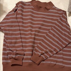 Women's Brown Striped Sweatshirt